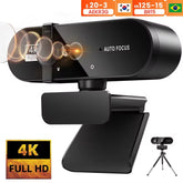 4K Webcam 1080P Mini Camera 2K Full HD Webcam with Microphone 30Fps USB Web Cam for Auto Focus PC Laptop Video Shooting Camera